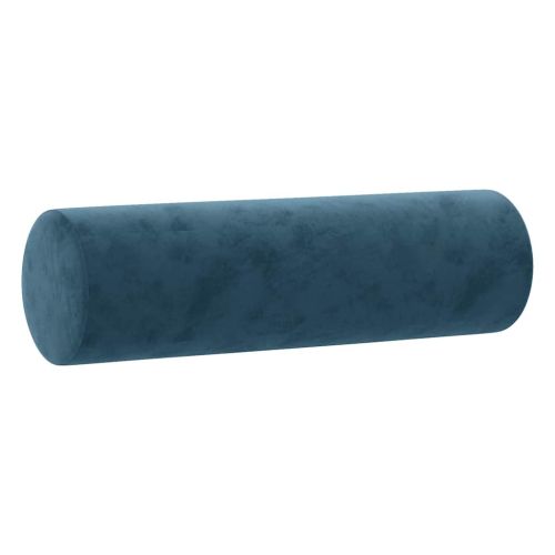 Комплект дивани 3 части с възглавници, син, кадифе