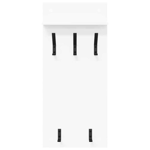 Стенен закачалка за палта Бяло 40 x 10 x 90 см Инженерно дърво