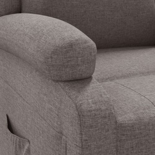 Електрически реклайнер стол, таупе, текстил