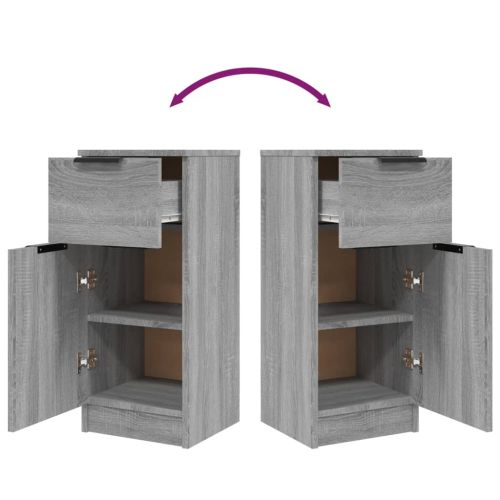 Сайдборд, сив сонома, 30x30x70 см, инженерно дърво