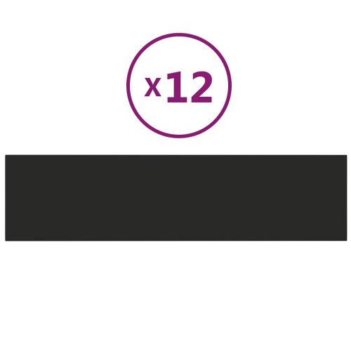 Стенно табло за легло 12 pcs Черно 60 x 15 cm текстил