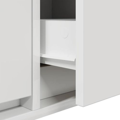 ТВ шкафове, 2 бр, бели, 80x31x25,5 см, инженерно дърво