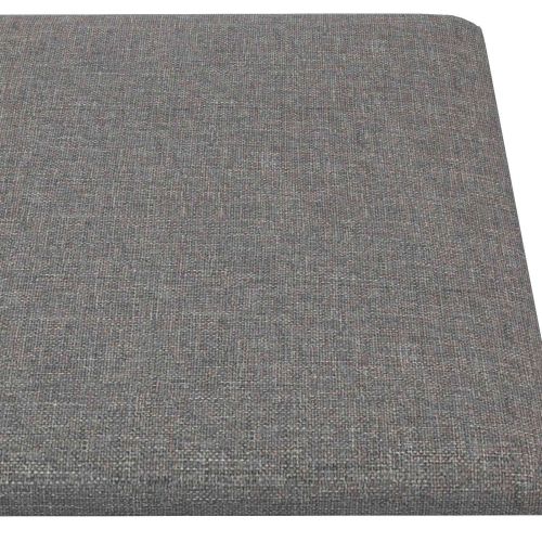 Стенно табло за легло 12 pcs Светлосиво 90 x 30 cm текстил