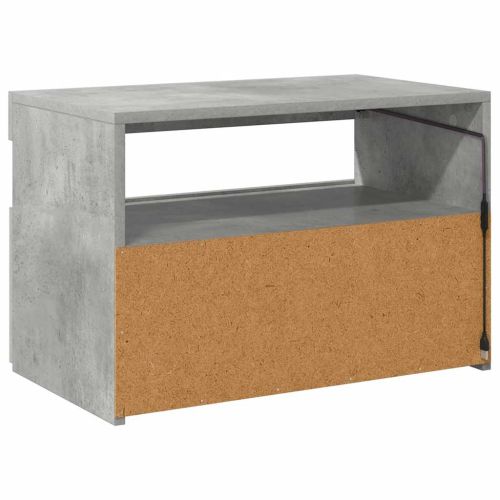 ТВ шкаф с LED осветление, бетонно сив, 60x35x40 см