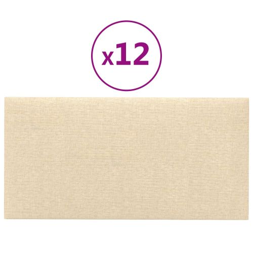 Стенно табло за легло 12 pcs Крем 30 x 15 cm текстил