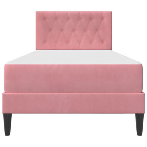Рамка за легло с матрак с таблото Розово 80 x 200 cm Кадифе