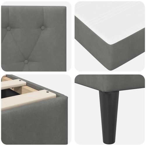 Рамка за легло с матрак Тъмен сив 120 x 190 cm Кадифе