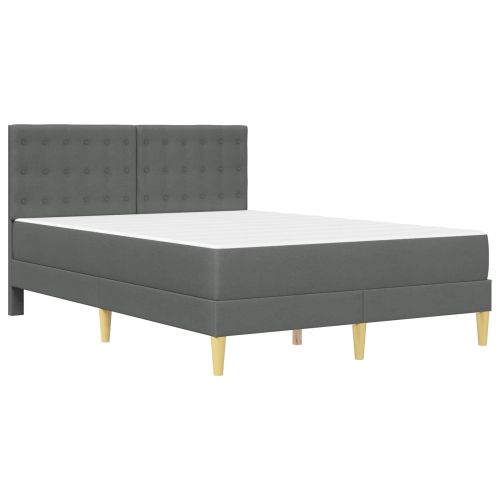 Рамка за легло с матрак Тъмен сив 120 x 190 cm текстил