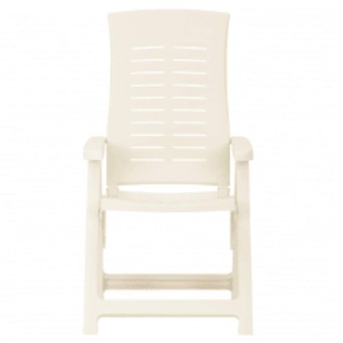 Градински регулируеми столове, 2 бр, пластмаса, бели