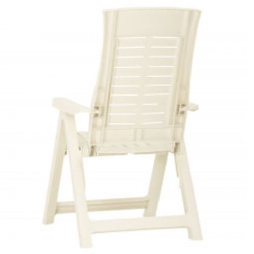 Градински регулируеми столове, 2 бр, пластмаса, бели