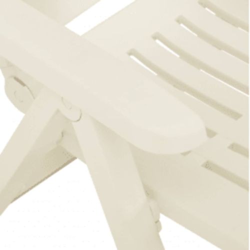 Градински регулируеми столове, 2 бр, пластмаса, бели