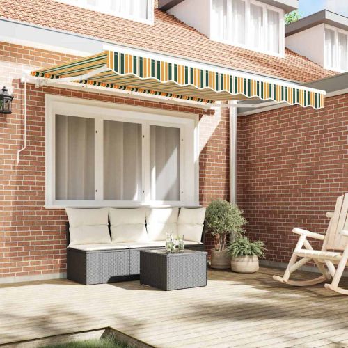 Резервен плат за тента Зелен и жълт 3,5 x 2,5 m Полиестер