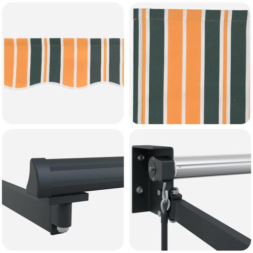 Сгъваем навес Многоцветен 400 × 300 cm Полиестер и алуминий