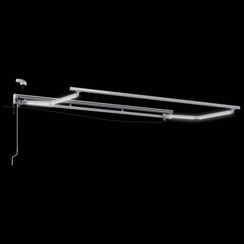 Електрически разтегателен навес Зелено, Жълто, Бяло 3,5 x 2,5 m