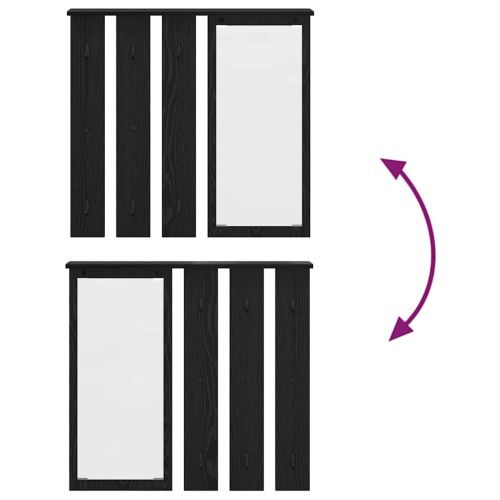 Стенен закачалка за палта с рафт Черен дъб 84 x 10 x 80 см
