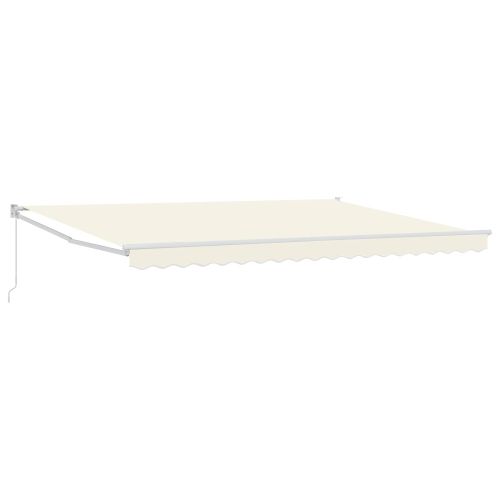 Ръчен сгъваем навес Крем 4 x 2 m Полиестер с PU покритие