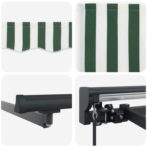 Рамка за сенник Зелен и бял 400 × 300 cm