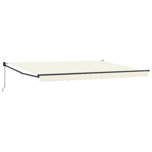 Ръчен сгъваем навес Крем 4 x 2 m Полиестер с PU покритие