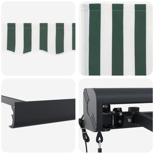 Сенник Зелен и бял 400 x 300 x 165 см Полиестер и алуминий