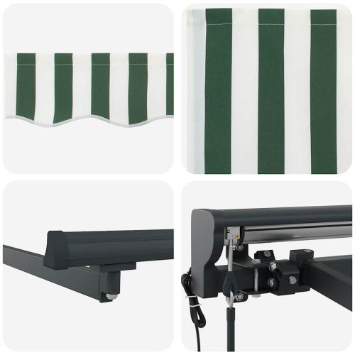 Рамка за сенник Зелен и бял 400 × 300 cm