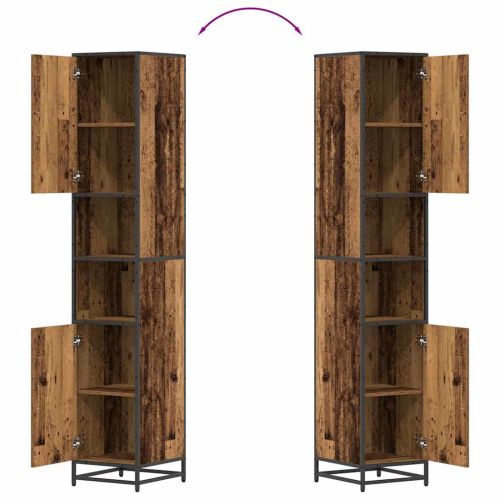 Комплект мебели за баня с рафт Старо дърво 35 x 37,5 x 188,5 см