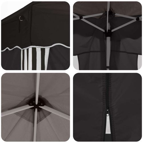 Поп-ъп парти палатка Черно 195 x 195 x 245 см Оксфордска тъкан