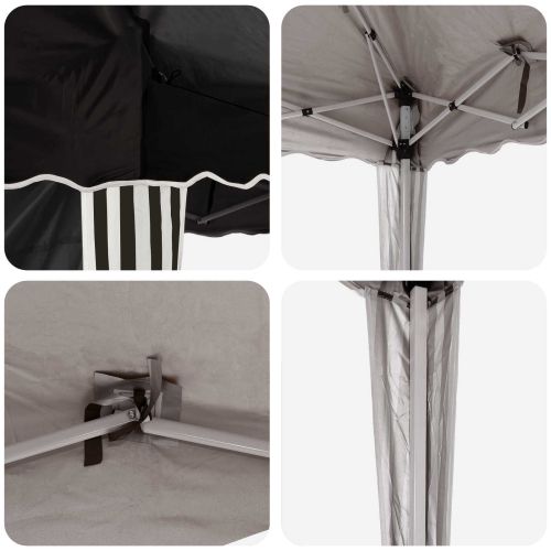 Поп-ъп парти палатка Черно 288 x 288 x 245 см Оксфордска тъкан