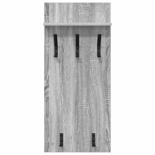 Стенен закачалка за палта с рафт Сив Сонома 40 x 10 x 90 см
