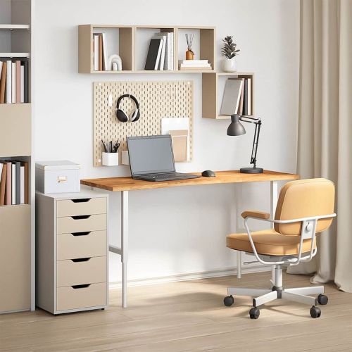 Плот за бюро, светлокафяв, 140x50x2,5см, дъб масив, правоъгълна