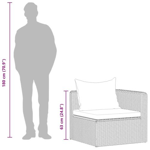 2 бр градински ъглови дивана, сиви, полиратан