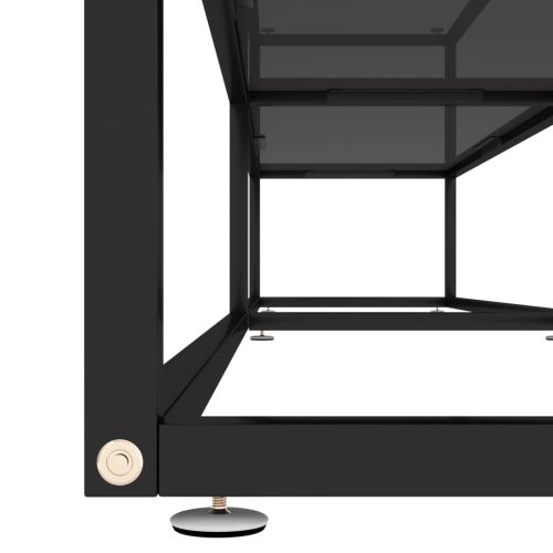 ТВ шкаф, черен, 220x40x40,5 см, закалено стъкло