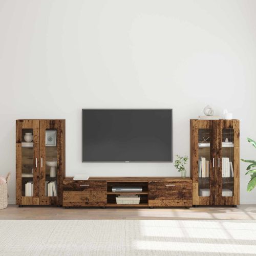 Комплект ТВ шкаф FLORIN 3 pcs Старо дърво Инженерно дърво