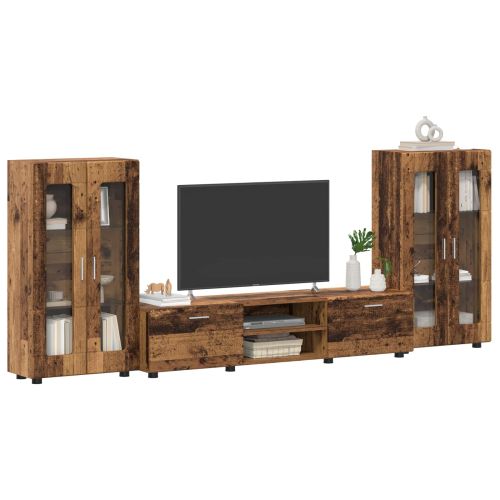Комплект ТВ шкаф FLORIN 3 pcs Старо дърво Инженерно дърво