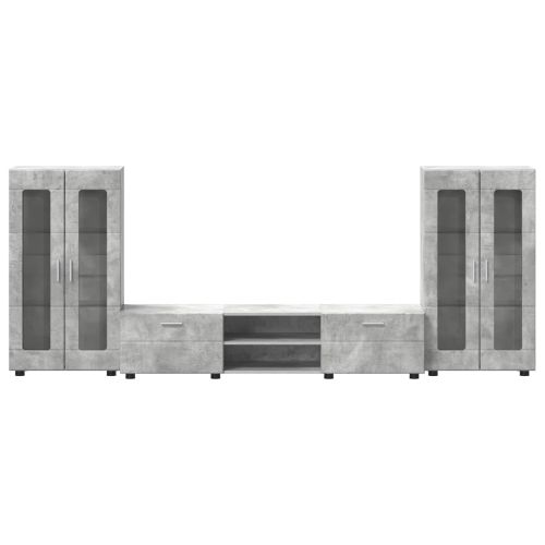 Комплект ТВ шкаф FLORIN 3 pcs Циментено сиво Инженерно дърво