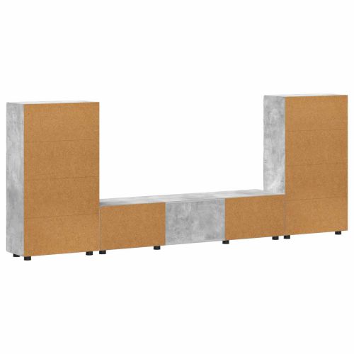 Комплект ТВ шкаф FLORIN 3 pcs Циментено сиво Инженерно дърво