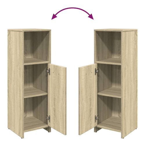 Комплект шкафове за баня от 4 части дъб сонома инженерно дърво