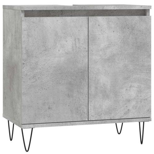 Комплект шкафове за баня от 3 части бетонно сив инженерно дърво