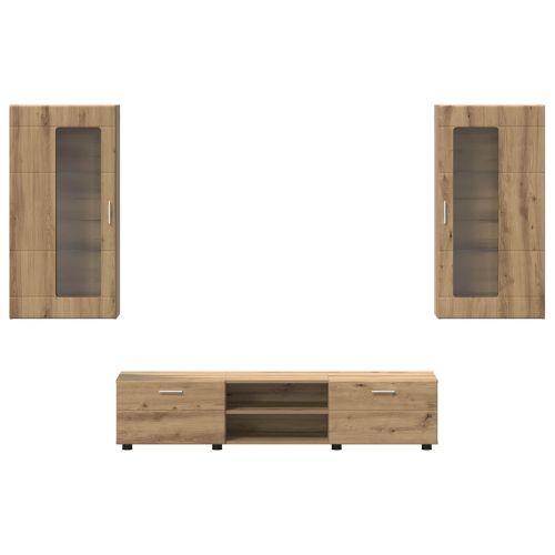 Комплект ТВ шкаф с чекмедже FLORIN 3 pcs Дъб Инженерно дърво