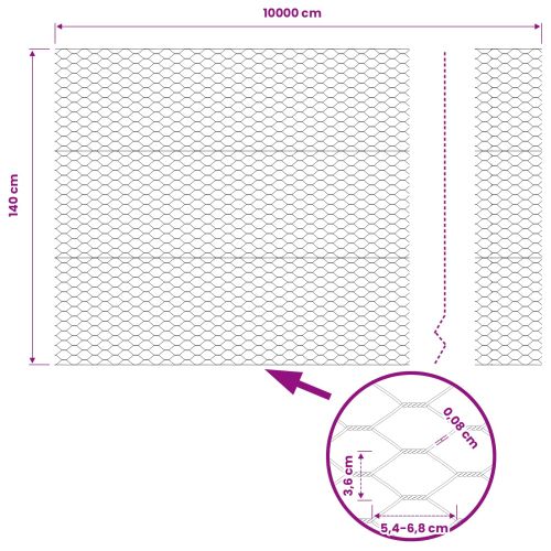 Шестоъгълна ограда Зелен 1,4 x 100 m ПВЦ