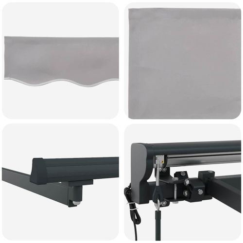 Рамка за сенник Светлосиво 400 × 300 cm Полиестер с PU покритие