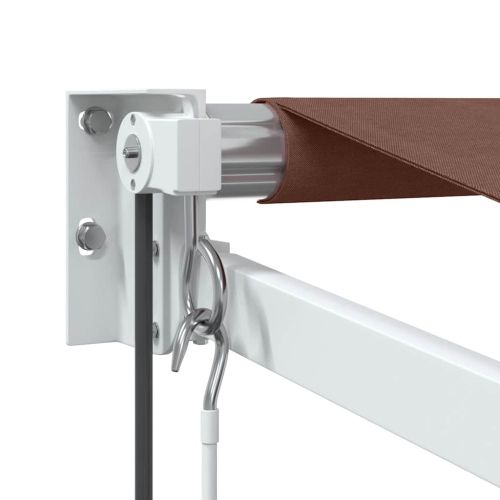 Автоматично прибираща се тента, кафяв, 350x250 см