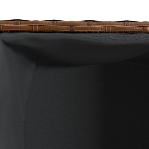 Градински плантер с 2 саксии, кафяв, 72x30x32 см, полиратан