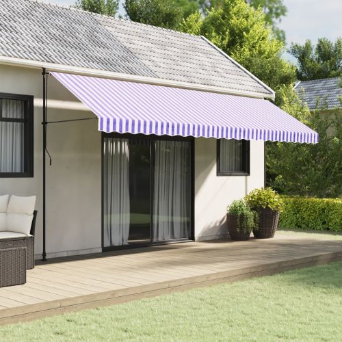 Резервно платнище за волан за тенти, синьо-бели ленти, 5 м