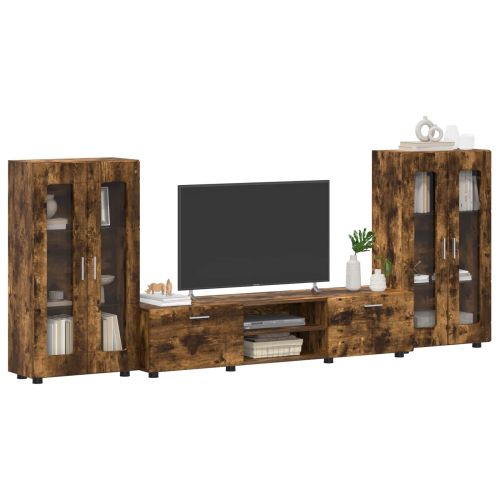 Комплект ТВ шкаф с рафт FLORIN 3 pcs Димян дъб Инженерно дърво