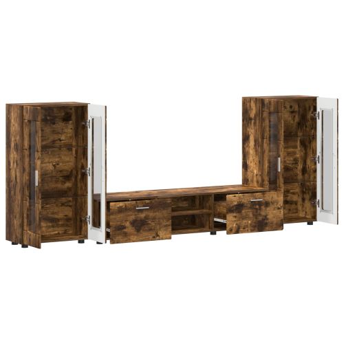 Комплект ТВ шкаф с рафт FLORIN 3 pcs Димян дъб Инженерно дърво