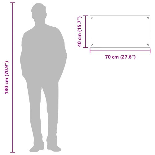 Кухненски гръб Тъмен сив 70 x 40 cm закалено стъкло