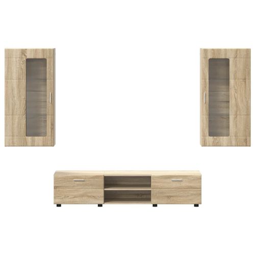 Комплект ТВ шкаф с рафт FLORIN 3 pcs Сонома дъб Инженерно дърво
