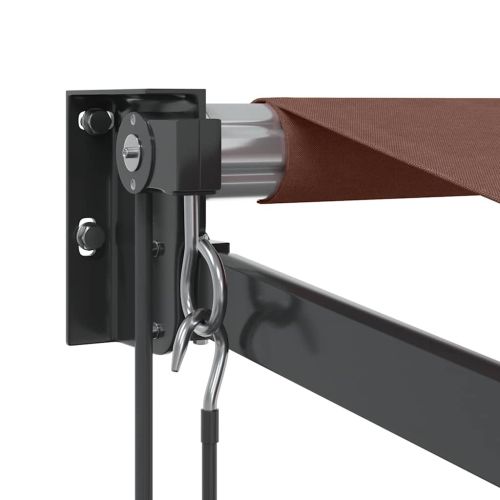 Автоматично прибираща се тента, кафяв, 350x250 см