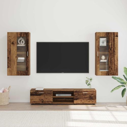 Комплект ТВ шкаф FLORIN 3 pcs Старо дърво Инженерно дърво