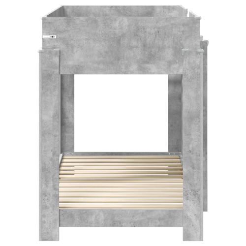 Двуетажно легло за деца Циментено сиво 80 x 160 cm